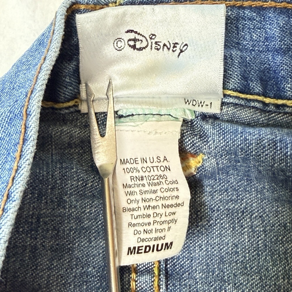 VTG Y2K Disney Denim Mini Skirt Mickey Mouse Back Patch Graphic USA M Nostalgic - Picture 7 of 7